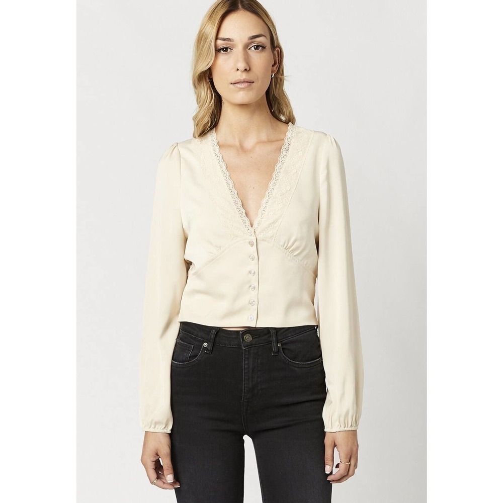 JR632 Buffalo David Bitton Raquel Lace-Trim Top Size XL